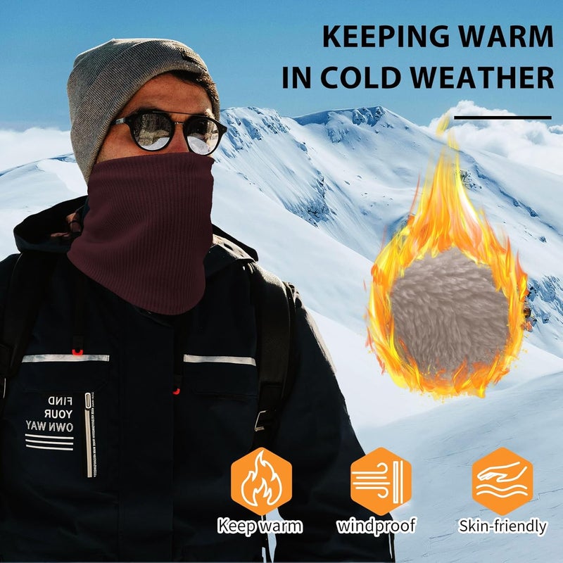 Beurlike Winter Neck Warmer Gaiters for Men Women Windproof Thermal Fleece Ski Face Mask Cover Neck Scarf for Cold Weather - Image 3
